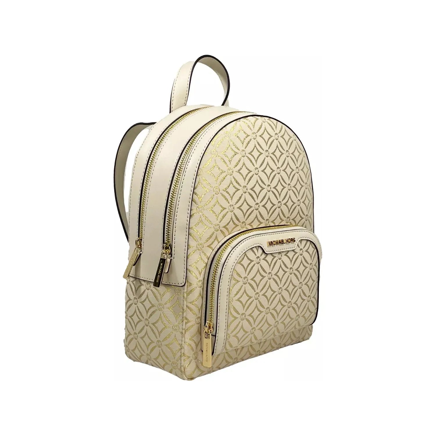Front view with bag zipped and handles upright.