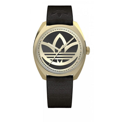 Adidas Black Leather Dress Watch