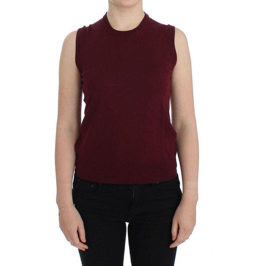 Dolce & Gabbana Red Sleeveless Crewneck Vest Pullover SIG13334-3