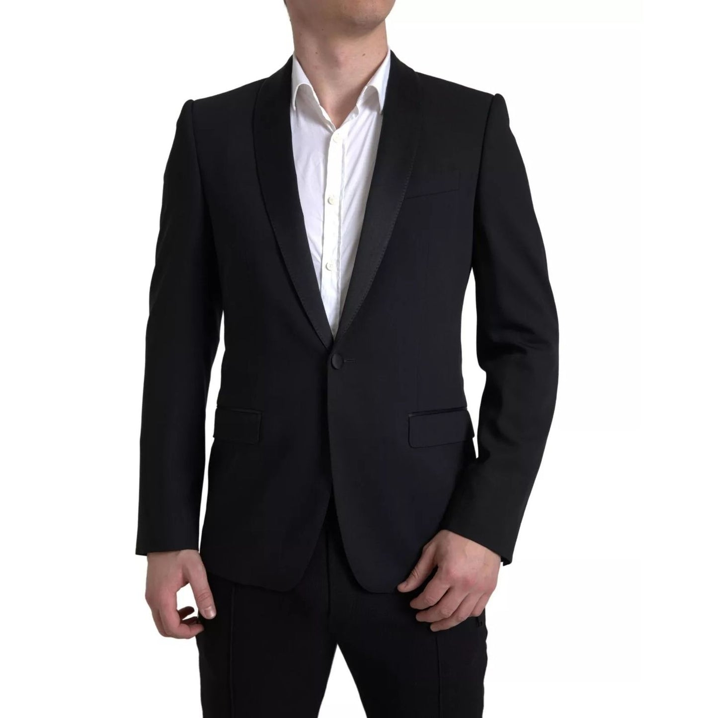Dolce & Gabbana Black Wool Single Breasted MARTINI Blazerclothing