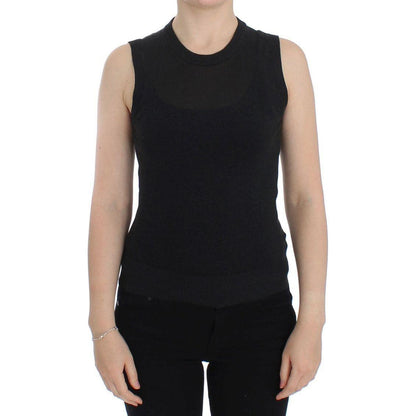 Dolce & Gabbana Black Sleeveless Crewneck Vest Pullover
