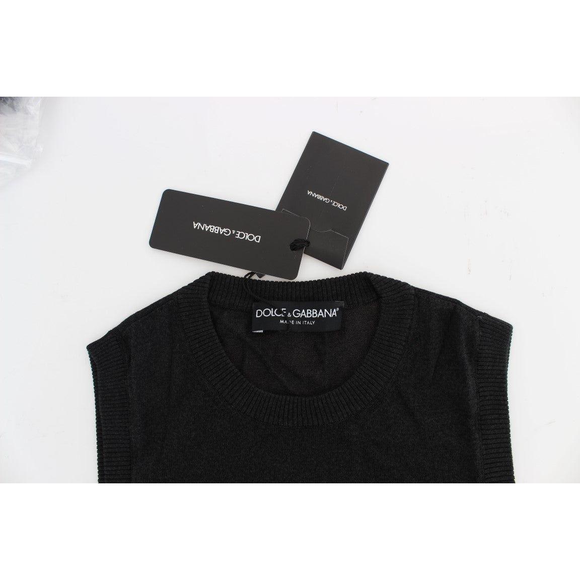 Dolce & Gabbana Black Sleeveless Crewneck Vest Pullover SIG13359-2