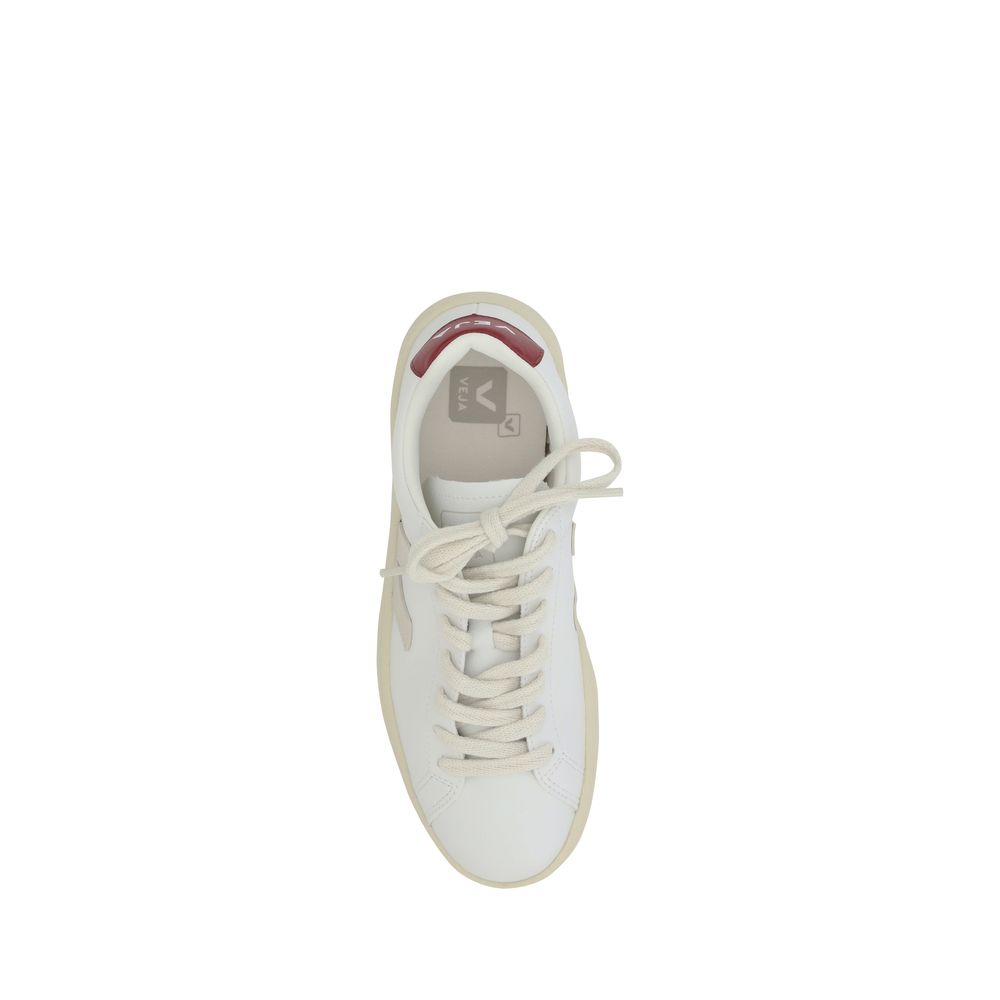 Veja White Calf Leather Bos Taurus Low Top Sneakers