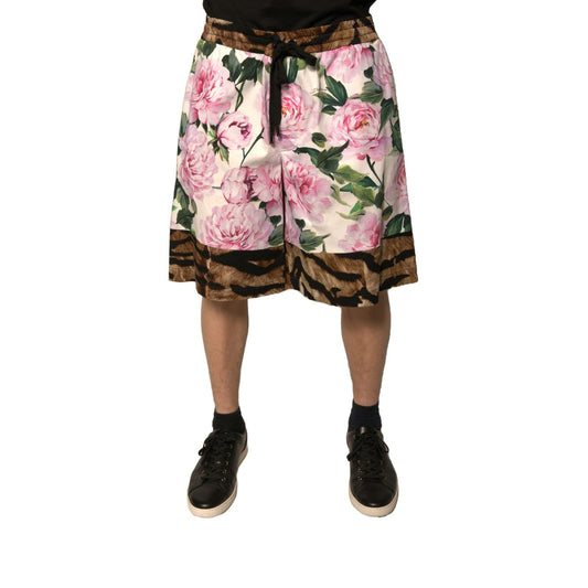 Dolce & Gabbana Multicolor Floral Cotton Men Bermuda Shorts
