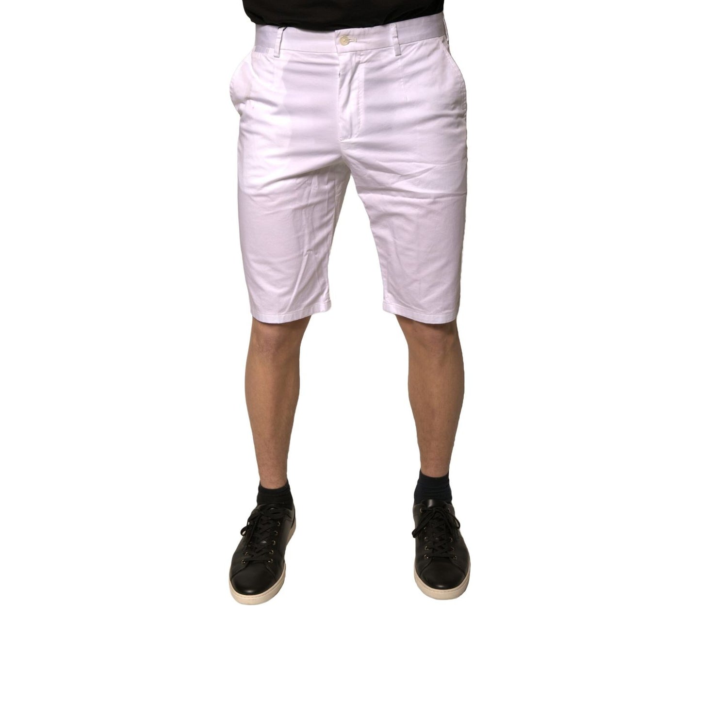 Dolce & Gabbana White Chinos Cotton Stretch Casual Shorts