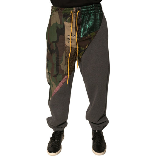 Dolce & Gabbana Multicolor Patchwork Cotton Jogger Sweatpants Pants