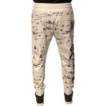 Dolce & Gabbana White Printed Cotton Jogger Sweatpants Pants PAN75668-44