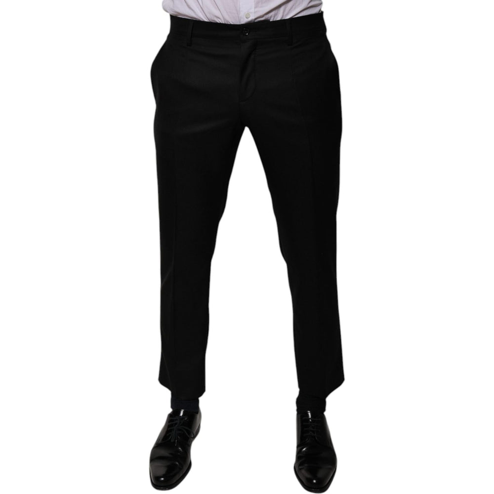 Dolce & Gabbana Black Wool Tapered Formal Dress Pants PAN75771-46