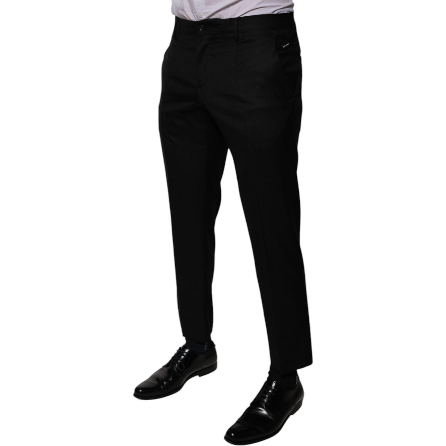 Dolce & Gabbana Black Wool Tapered Formal Dress Pants PAN75771-46