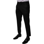 Dolce & Gabbana Black Wool Tapered Formal Dress Pants PAN75771-46