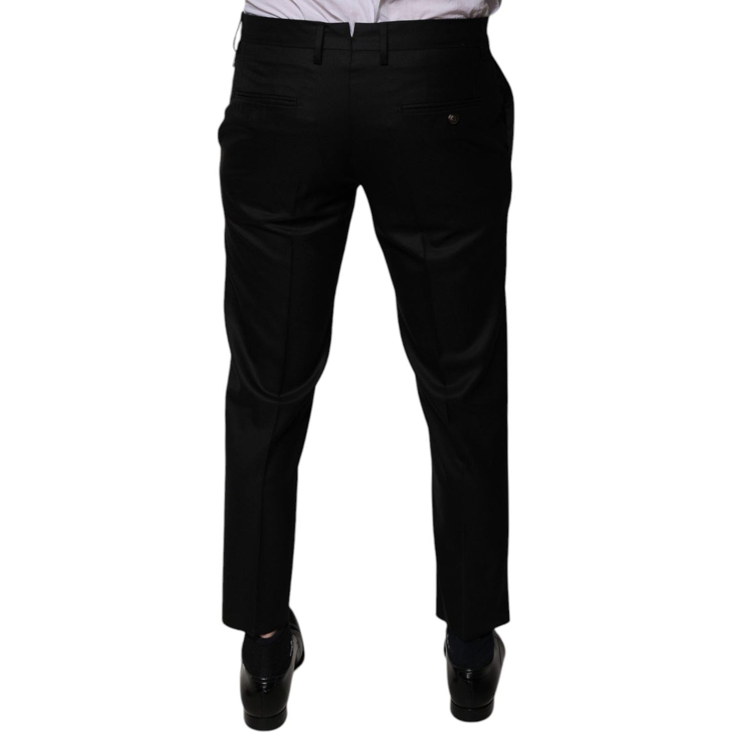 Dolce & Gabbana Black Wool Tapered Formal Dress Pants PAN75771-46