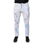 Dolce & Gabbana White Blue Cotton Stretch Skinny Denim Jeans PAN75810-50