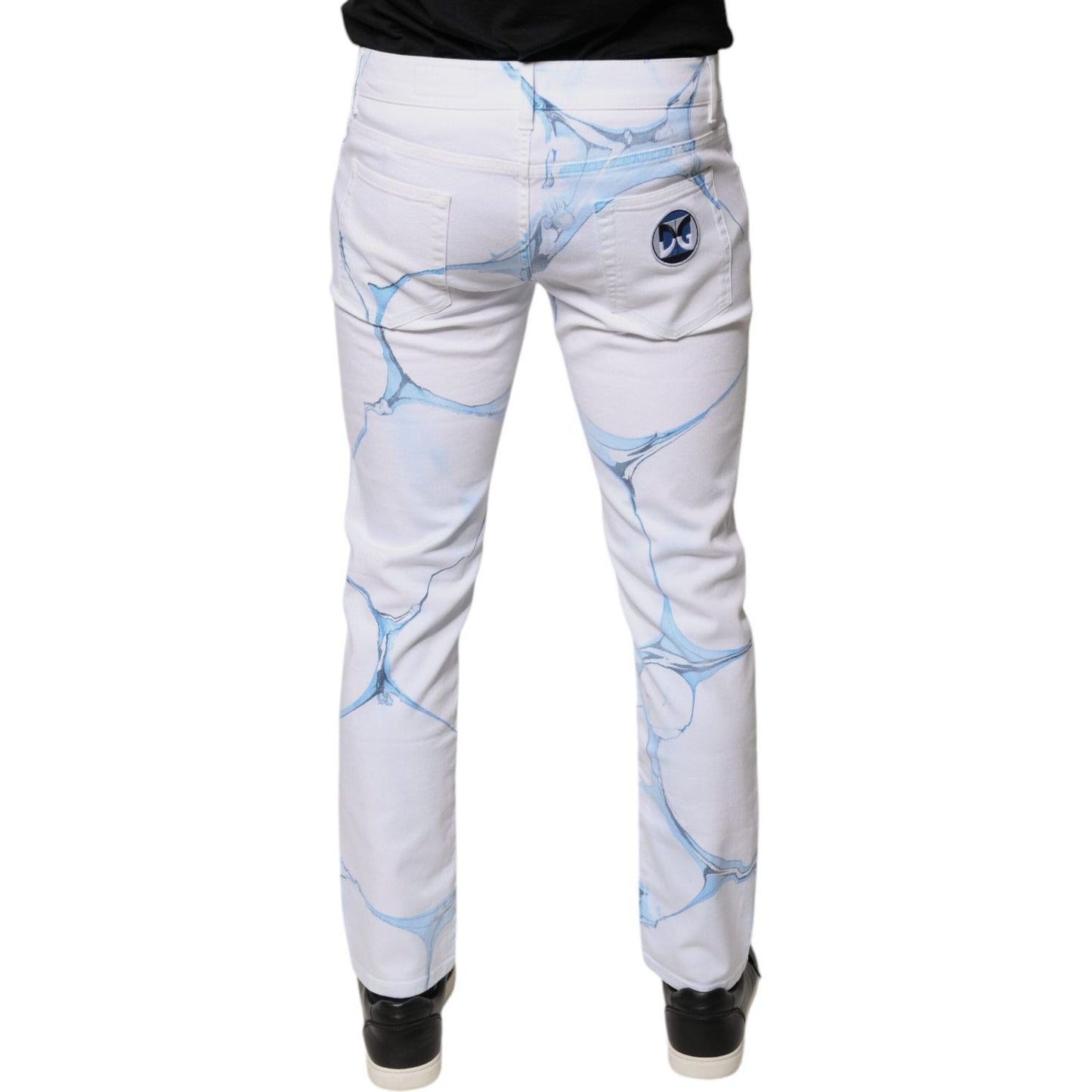 Dolce & Gabbana White Blue Cotton Stretch Skinny Denim Jeans PAN75810-50