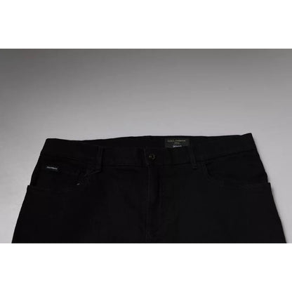 Dolce & Gabbana Black Logo Cotton Stretch Skinny Denim Jeans