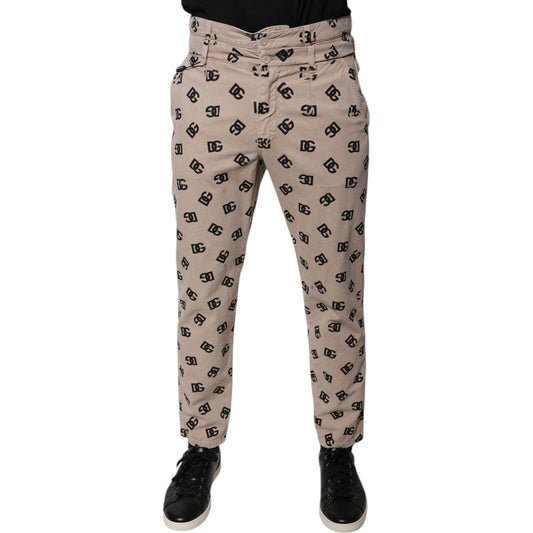 Dolce & Gabbana Beige Logo Cotton Skinny Denim Jeans