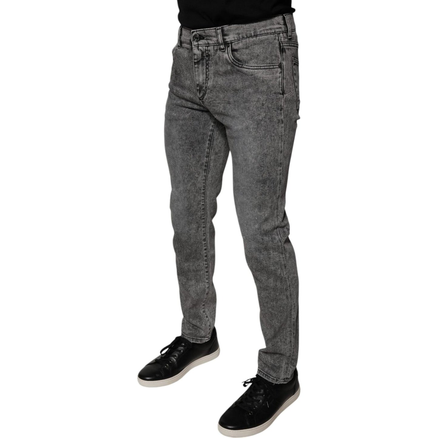Dolce & Gabbana Gray Washed Cotton Skinny Denim Jeans PAN75855-48