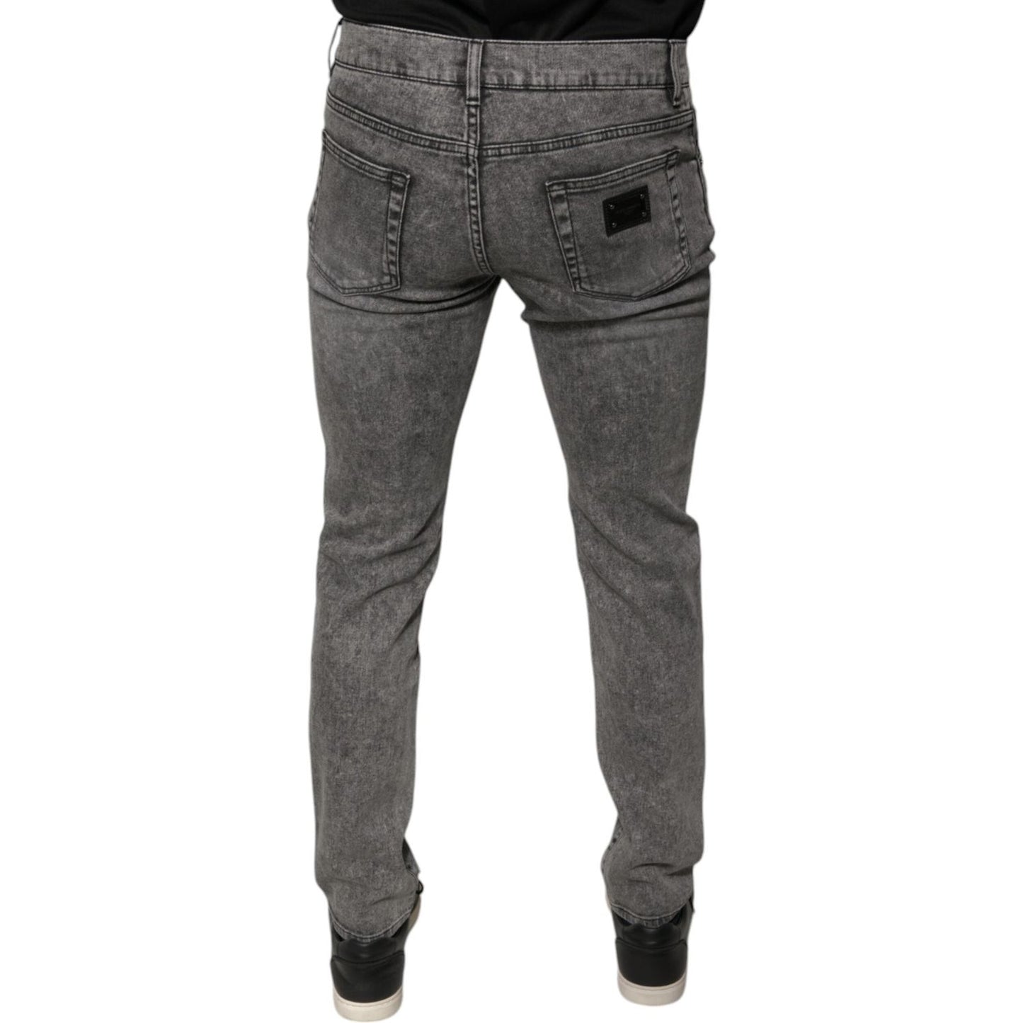 Dolce & Gabbana Gray Washed Cotton Skinny Denim Jeans PAN75855-48