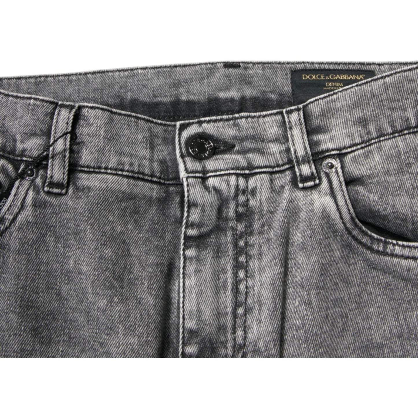 Dolce & Gabbana Gray Washed Cotton Skinny Denim Jeans PAN75855-48