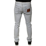 Dolce & Gabbana Light Blue Cotton Blend Tattered Skinny Denim Jeans PAN75877-46