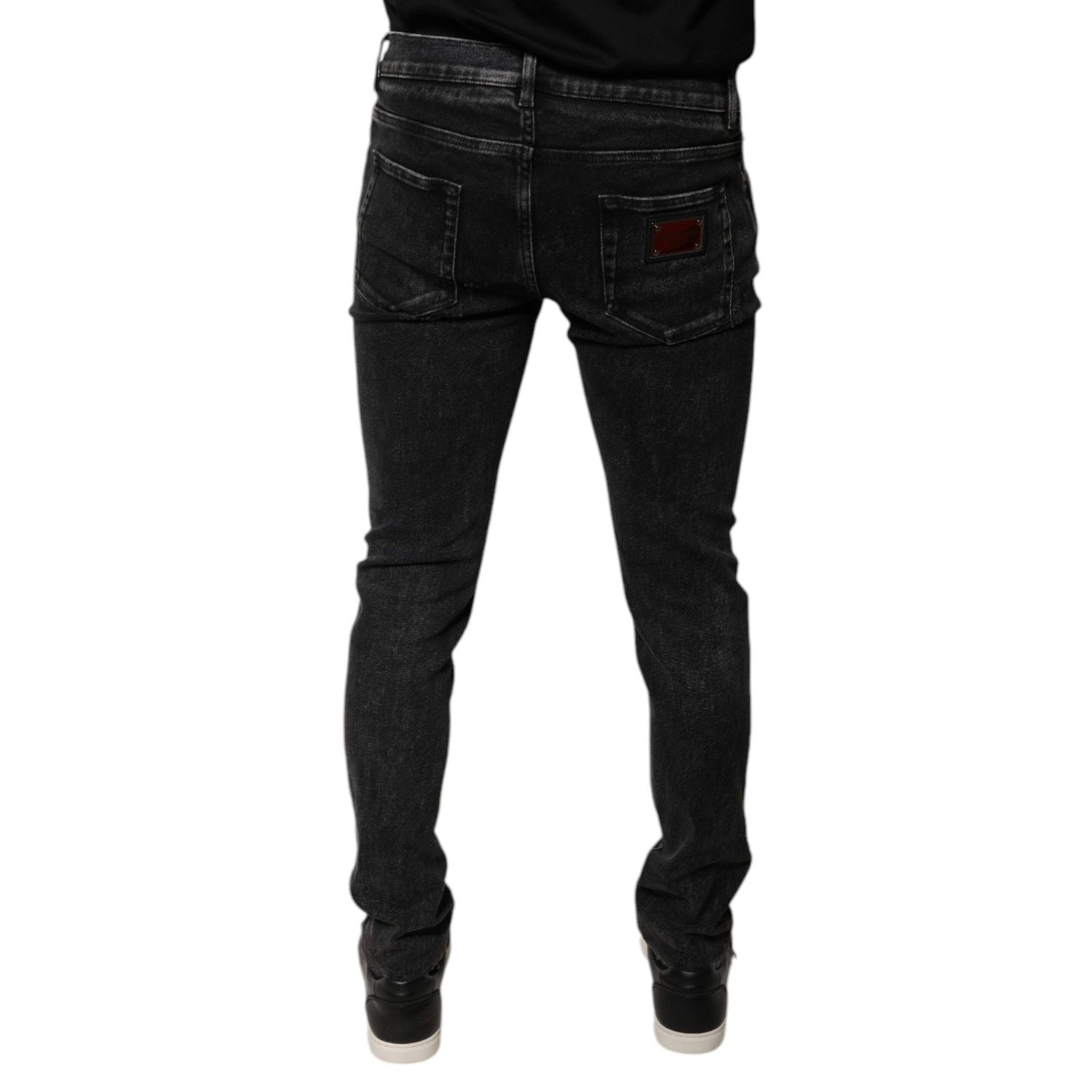 Dolce & Gabbana Black Cotton Stretch Skinny Men Denim Jeans