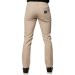 Dolce & Gabbana Beige Cotton Stretch Regular Men Denim Jeans PAN75919-46