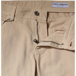 Dolce & Gabbana Beige Cotton Stretch Regular Men Denim Jeans PAN75919-46