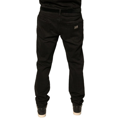 Dolce & Gabbana Black Ripped Logo Cotton Skinny Denim Jeans