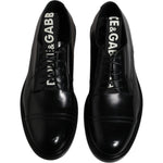 Dolce & Gabbana Black Patent Leather Derby Lace Up Formal Dress Shoes MV6652-39.5