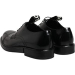 Dolce & Gabbana Black Patent Leather Derby Lace Up Formal Dress Shoes MV6652-39.5