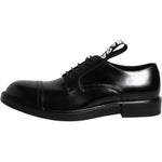 Dolce & Gabbana Black Patent Leather Derby Lace Up Formal Dress Shoes MV6652-39.5