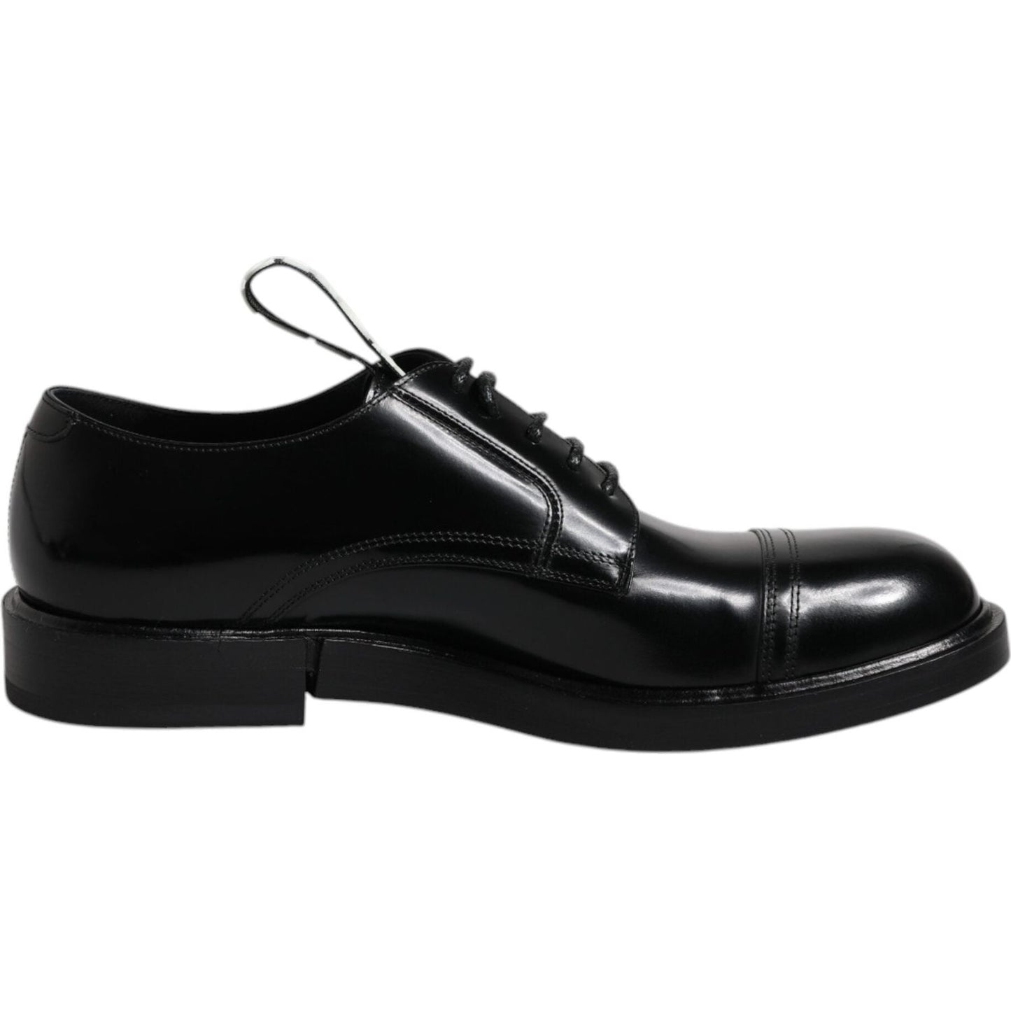 Dolce & Gabbana Black Patent Leather Derby Lace Up Formal Dress Shoes MV6652-39.5
