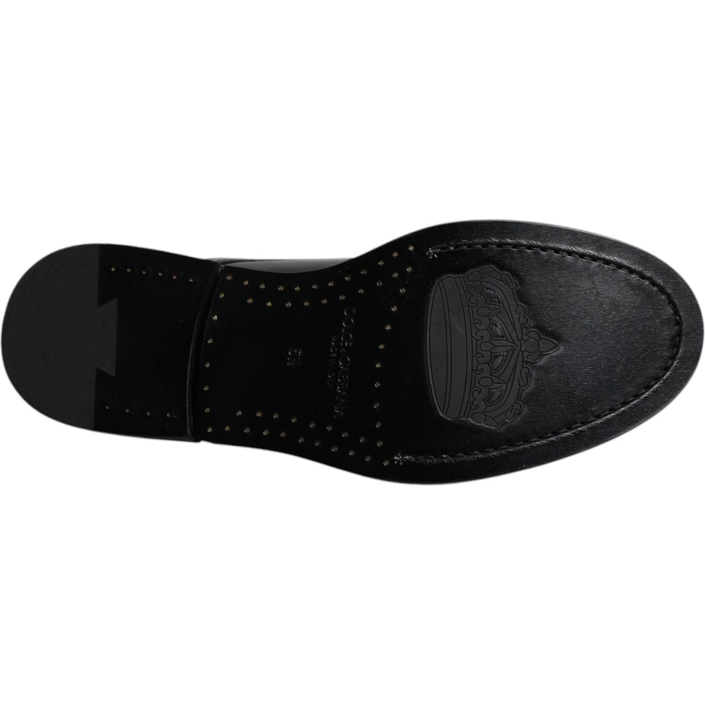 Dolce & Gabbana Black Patent Leather Derby Lace Up Formal Dress Shoes MV6652-39.5