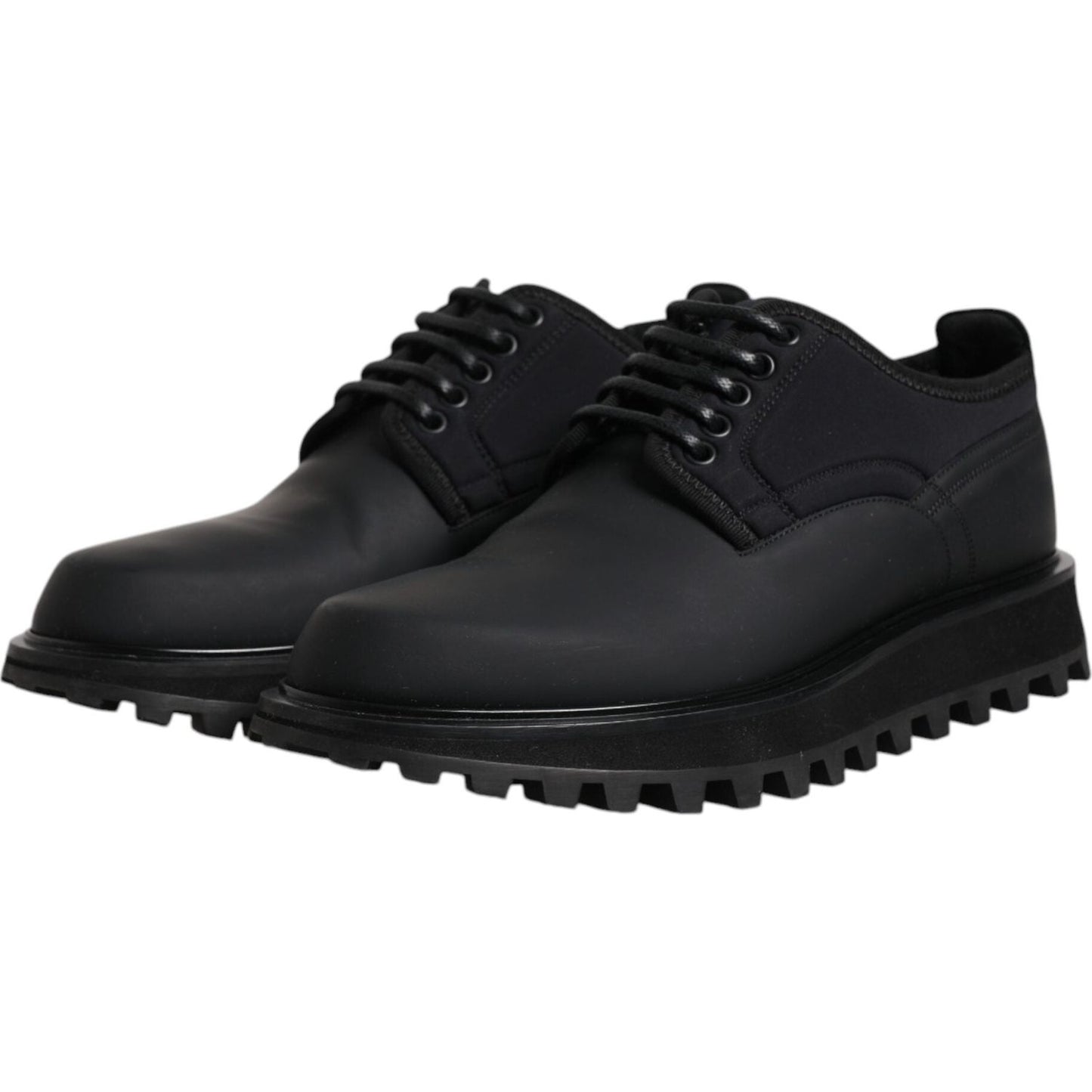 Dolce & Gabbana Black Leather Lace Up Trekking Dress Shoes MV6698-41