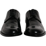 Dolce & Gabbana Black Calfskin Leather Derby Lace Up Formal Dress Shoes MV6779-39.5