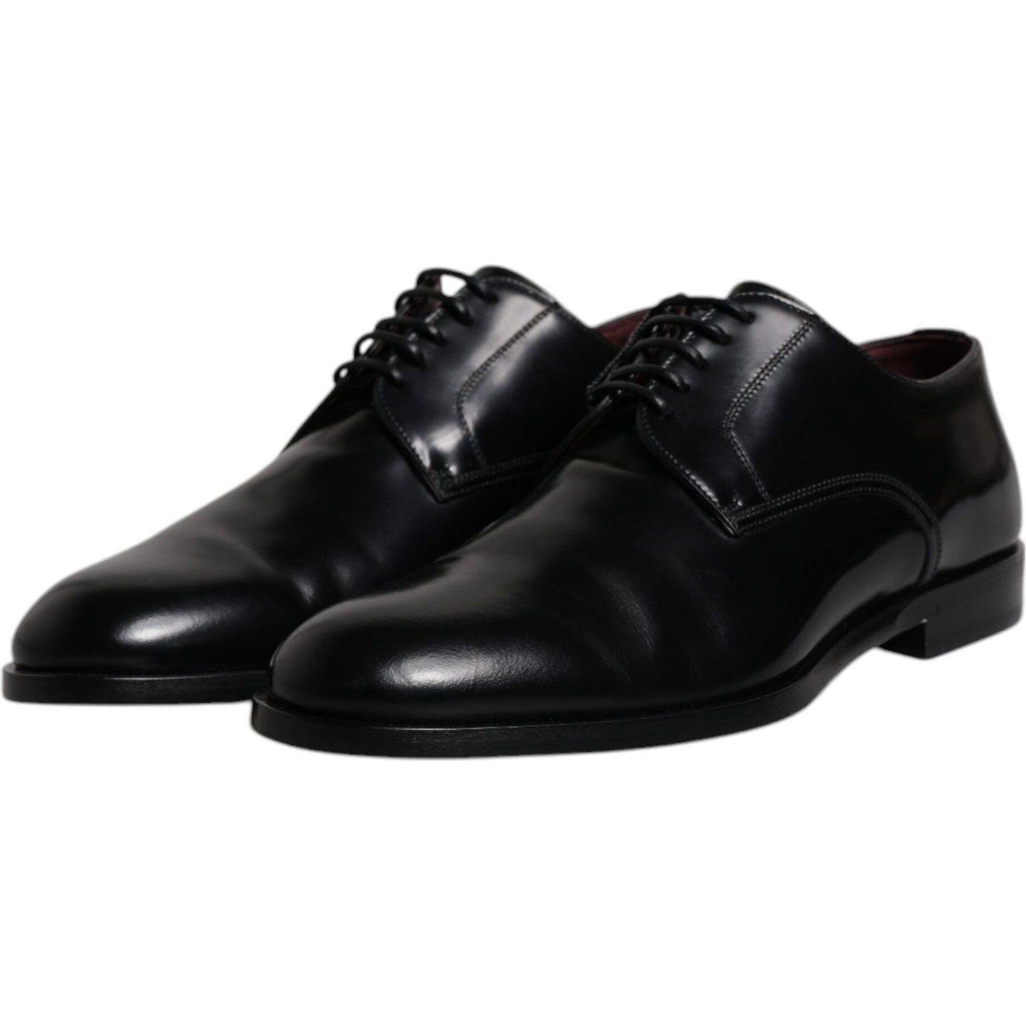 Dolce & Gabbana Black Calfskin Leather Derby Lace Up Formal Dress Shoes MV6779-39.5