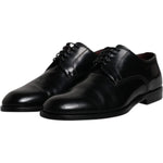 Dolce & Gabbana Black Calfskin Leather Derby Lace Up Formal Dress Shoes MV6779-39.5