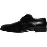Dolce & Gabbana Black Calfskin Leather Derby Lace Up Formal Dress Shoes MV6779-39.5