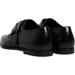 Dolce & Gabbana Black Leather Monk Strap Derby Formal Shoes MV6797-43