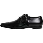 Dolce & Gabbana Black Leather Monk Strap Derby Formal Shoes MV6797-43