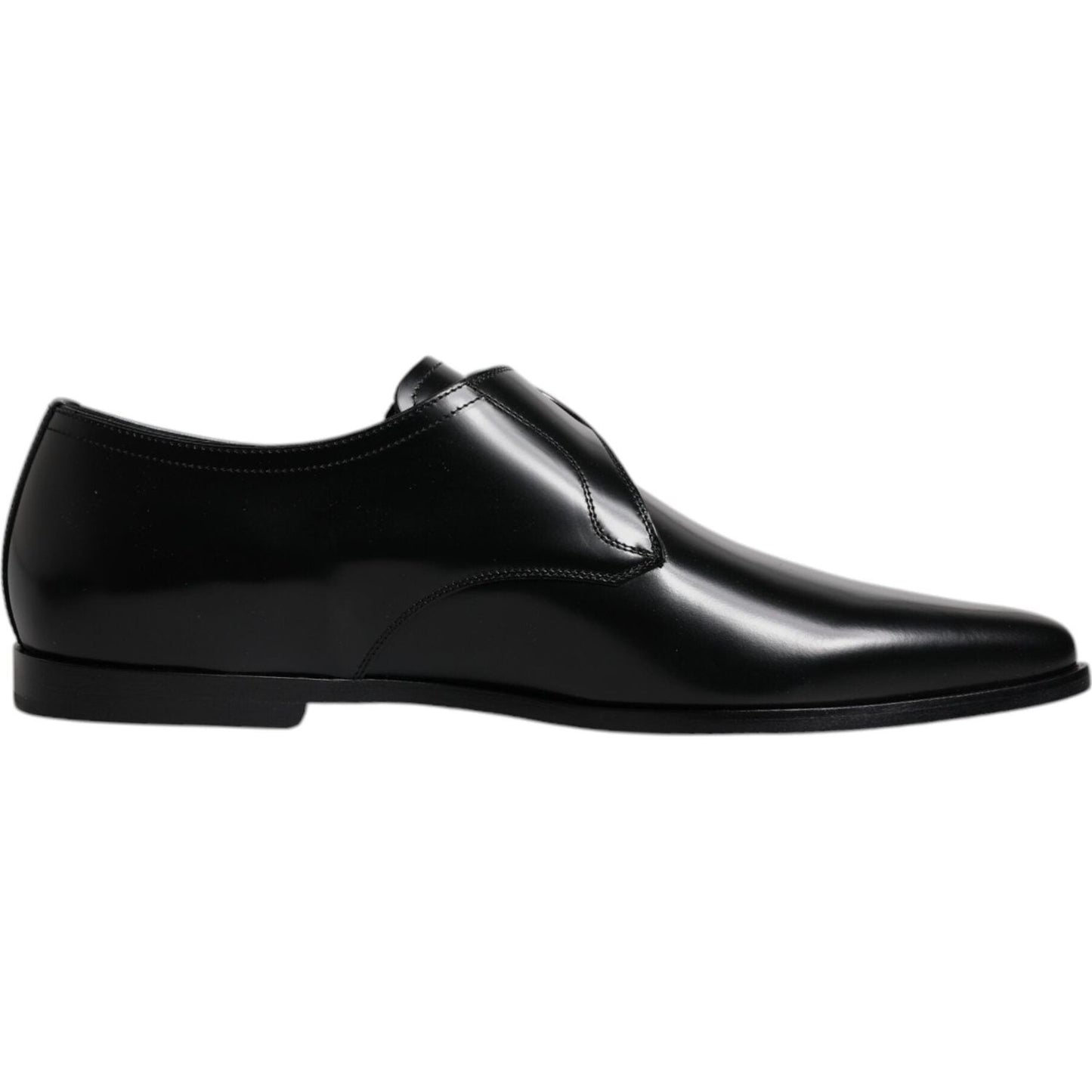 Dolce & Gabbana Black Leather Monk Strap Derby Formal Shoes MV6797-43
