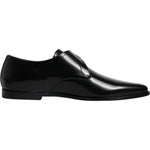 Dolce & Gabbana Black Leather Monk Strap Derby Formal Shoes MV6797-43