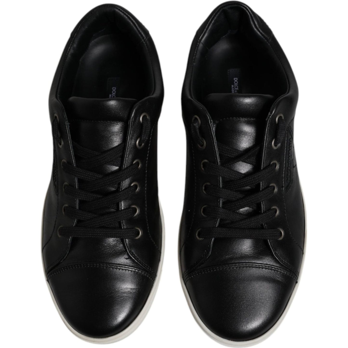 Dolce & Gabbana Black London Nappa Leather Men Sneakers Shoes MV6722-40