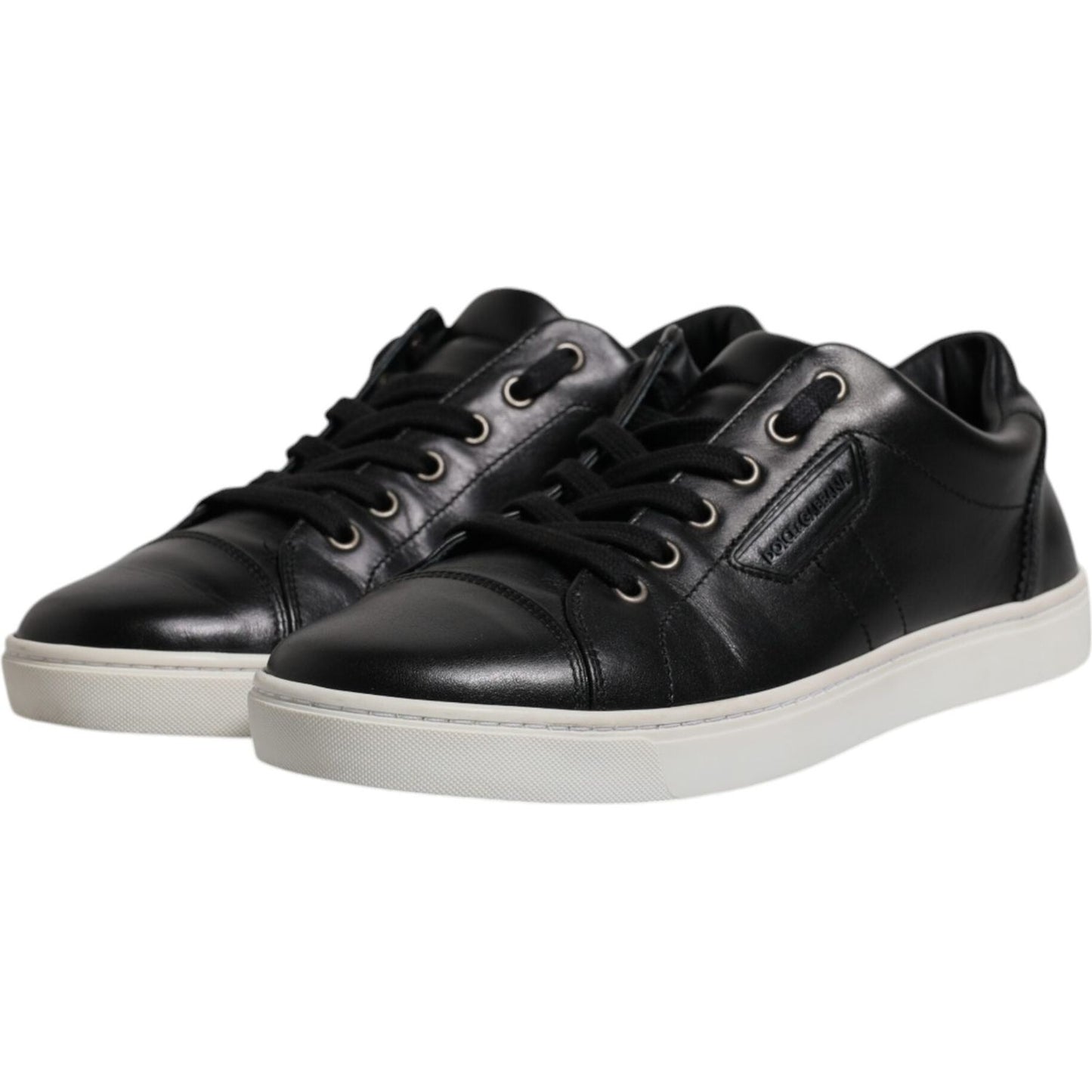 Dolce & Gabbana Black London Nappa Leather Men Sneakers Shoes MV6722-40