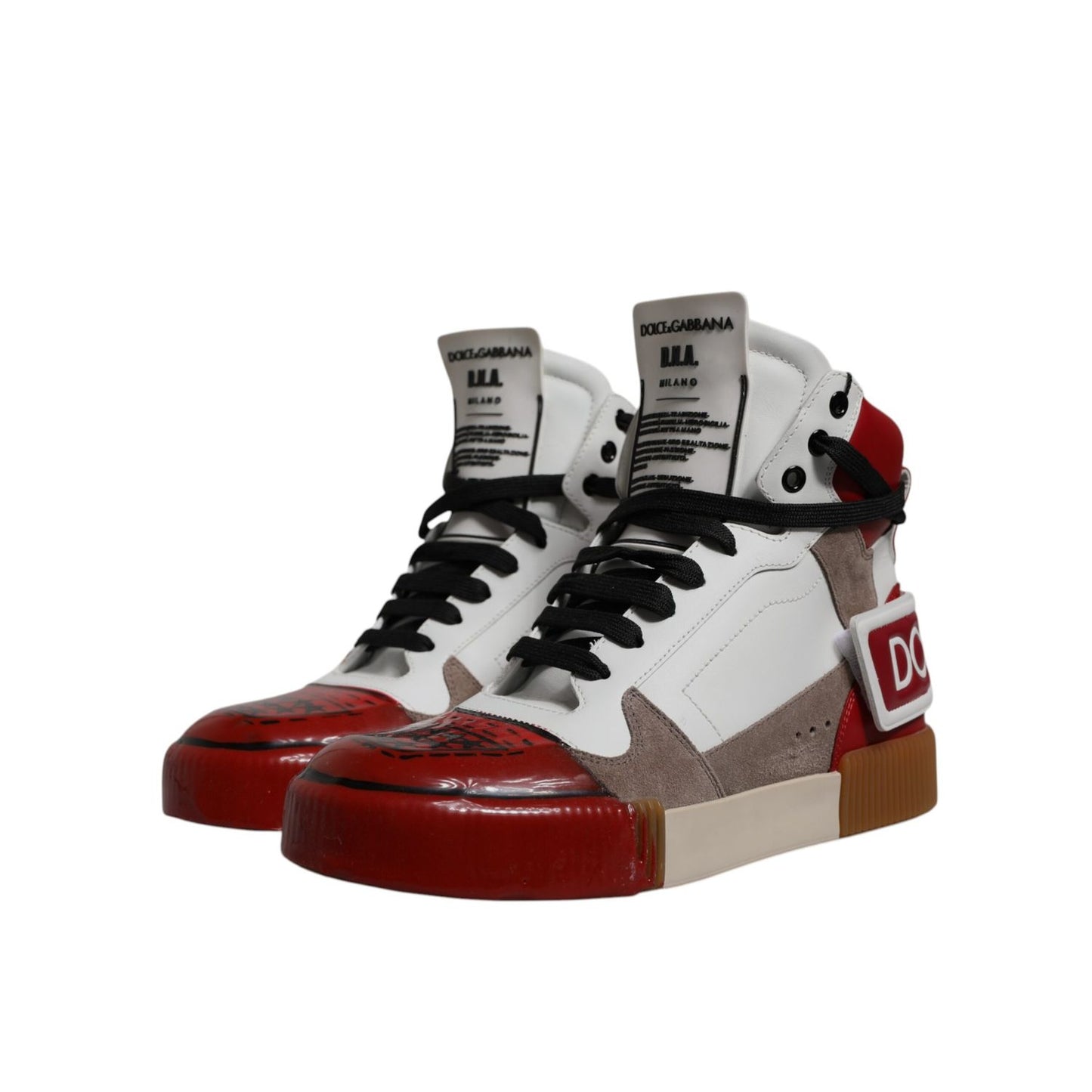 Dolce & Gabbana Multicolor Leather High Top Sneakers Shoes