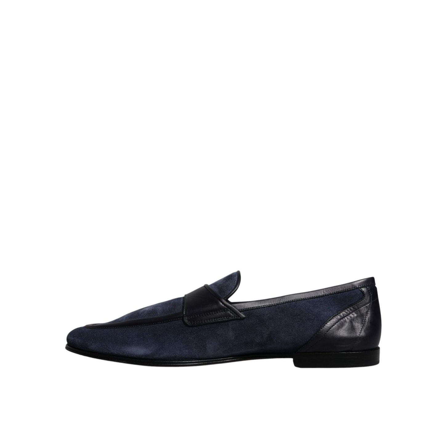Dolce & Gabbana Blue Suede Leather Shoes Loafer Moccasin Shoes