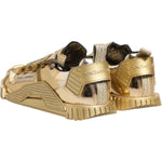 Dolce & Gabbana Gold Stretch Lace Up NS1 Sneakers Shoes MV6754-44