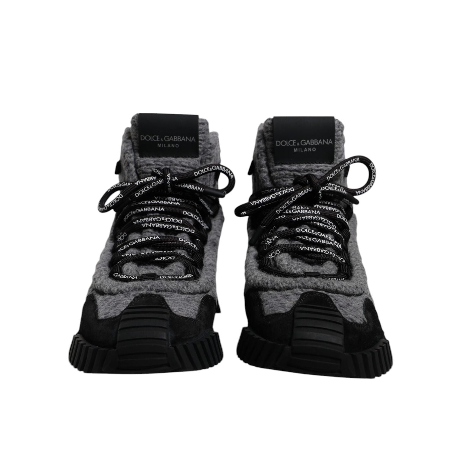 Dolce & Gabbana Gray Black NS1 High Top Boots Sneakers Shoes