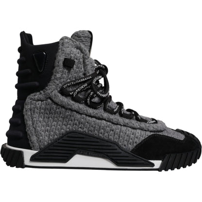 Dolce & Gabbana Gray Black NS1 High Top Boots Sneakers Shoes