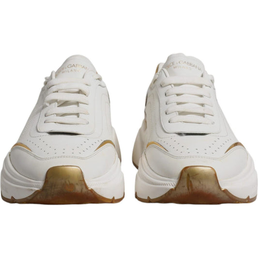 Dolce & Gabbana White Gold DAYMASTER Leather Sneakers Shoes MV6781-42
