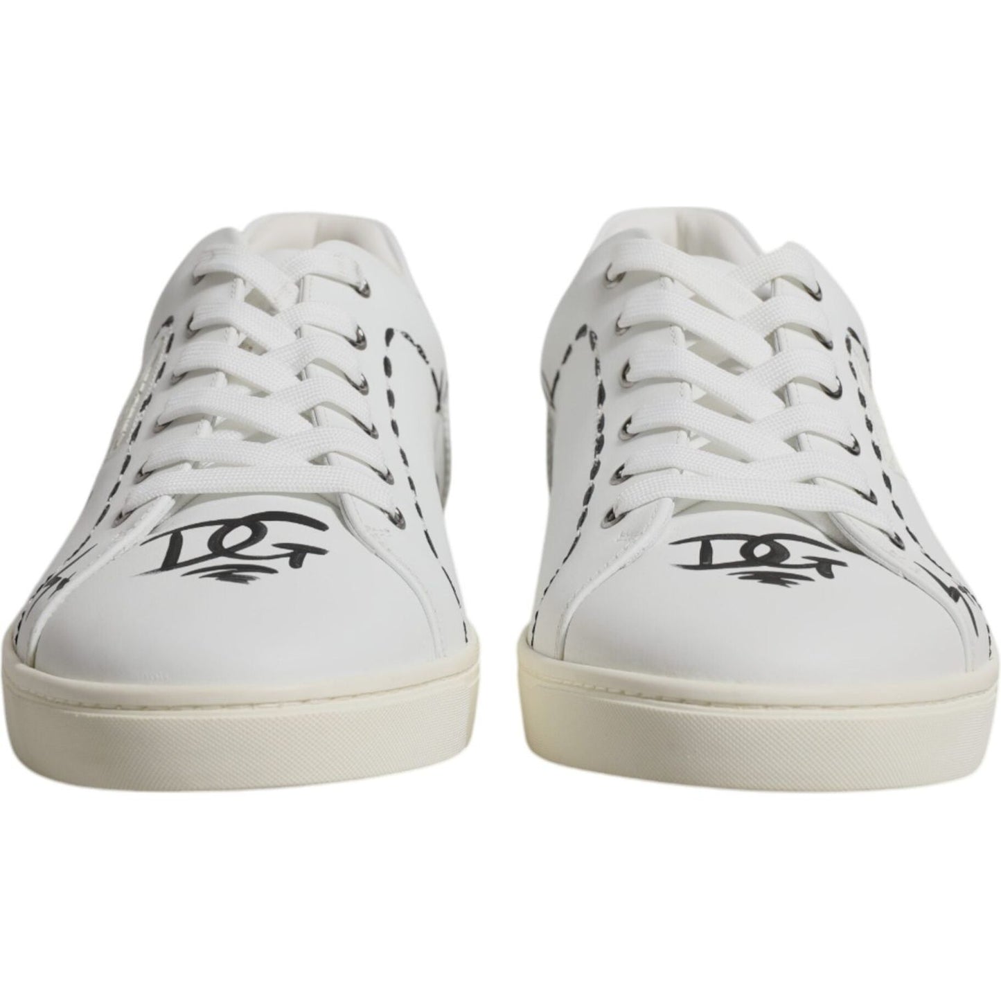 Dolce & Gabbana White Leather Milano Low Top Sneakers Shoes MV6799-44.5